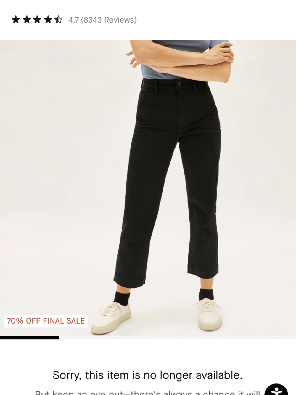 Everlane Black Straight Leg Crop